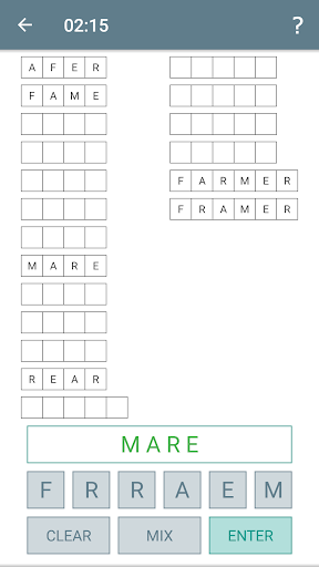 Anagram - Classic Puzzle Game - Gameplay image of android game