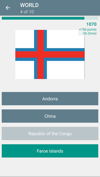 Quiz: Flags and Maps - Gameplay image of android game