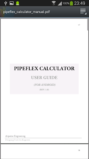 Pipeflex Calculator - Image screenshot of android app