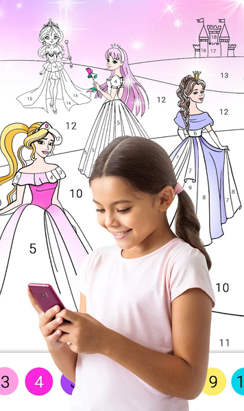 Princess Coloring by Number - Image screenshot of android app