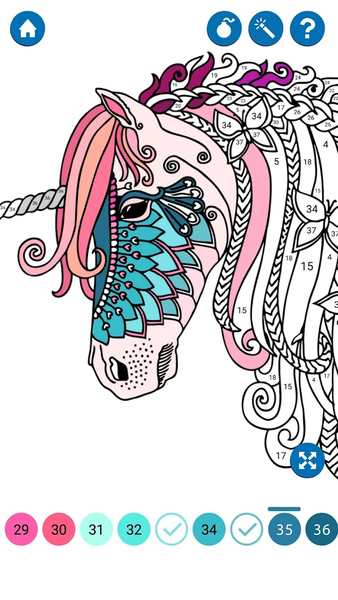 Unicorn Color by Number Book - Image screenshot of android app