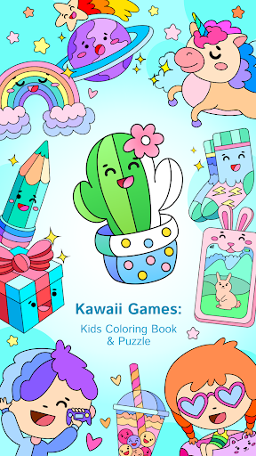 Kawaii Games: Kids Coloring Book & Puzzle - Image screenshot of android app
