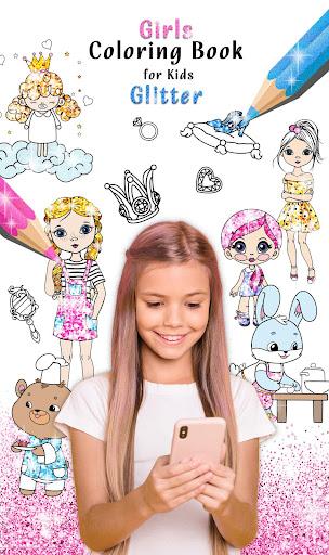 Girls Color Book with Glitter - Gameplay image of android game
