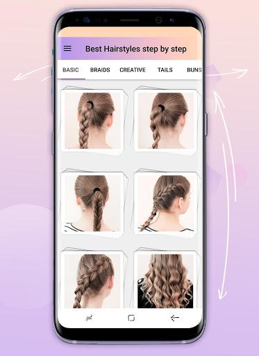 Hairstyles step by step - Image screenshot of android app