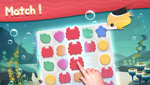 Aqua Friends : Match 3 Puzzle Game - Gameplay image of android game