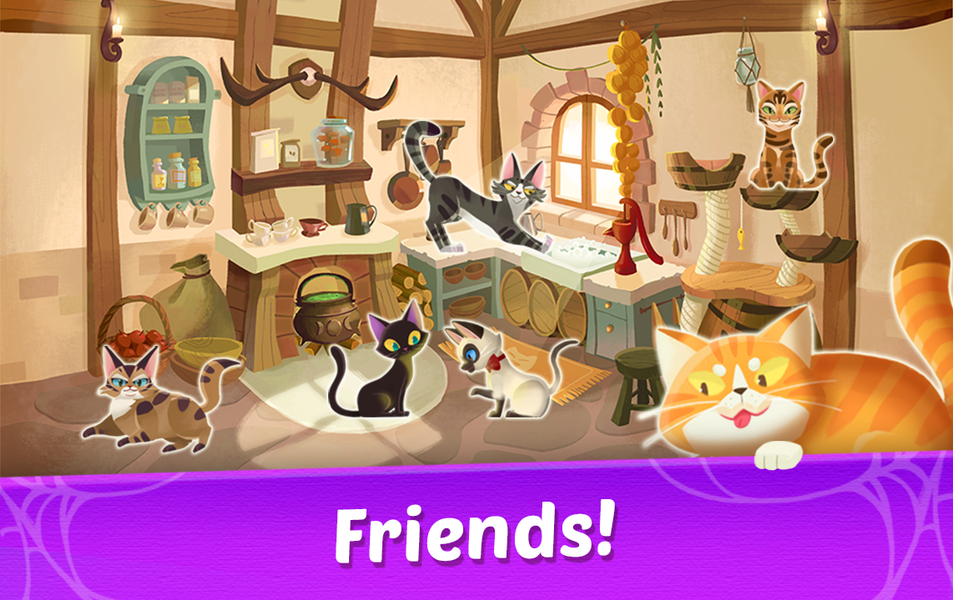 Witch & Cats – Cute Match ۳ - عکس بازی موبایلی اندروید