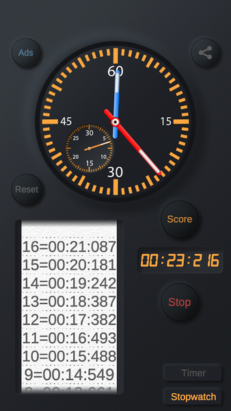 Timer & Chrono Stopwatch Score - Image screenshot of android app