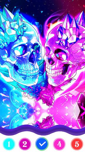 Skull Color, Color by Number - Image screenshot of android app
