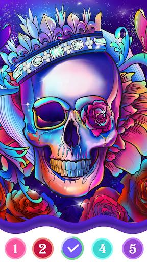 Skull Color, Color by Number - Image screenshot of android app