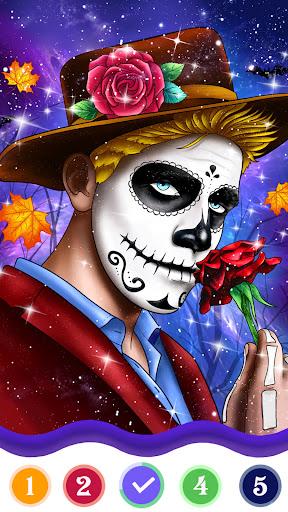 Skull Color, Color by Number - Image screenshot of android app