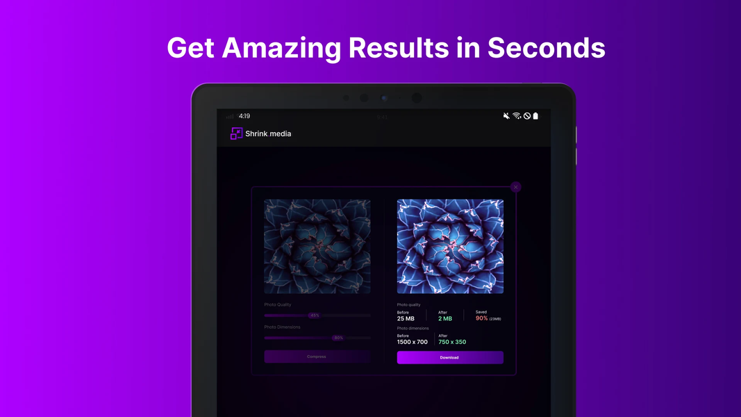 Shrink.media (Compress Images) - Image screenshot of android app