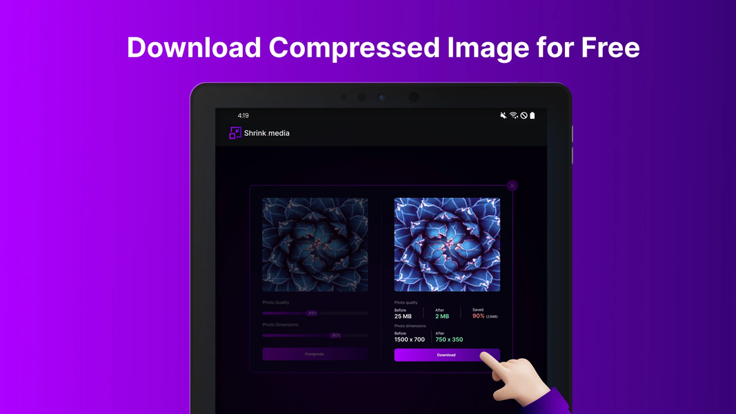 Shrink.media (Compress Images) - Image screenshot of android app