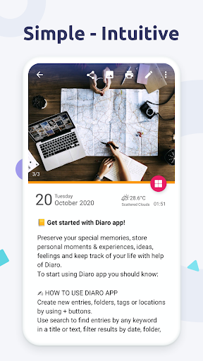 Diaro - Diary, Journal, Notes, Mood Tracker - عکس برنامه موبایلی اندروید