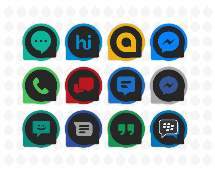 PixelDew Dark Icon Pack - عکس برنامه موبایلی اندروید