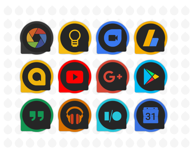 PixelDew Dark Icon Pack - عکس برنامه موبایلی اندروید