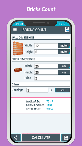 Concrete Calculator - عکس برنامه موبایلی اندروید