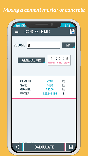 Concrete Calculator - عکس برنامه موبایلی اندروید