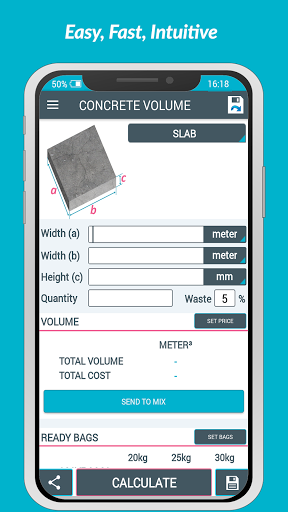Concrete Calculator - عکس برنامه موبایلی اندروید