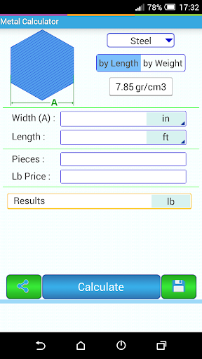 Metal Weight Calculator - عکس برنامه موبایلی اندروید