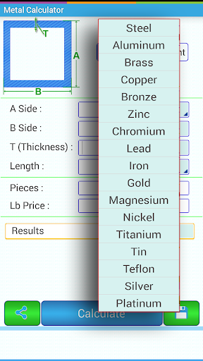 Metal Weight Calculator - عکس برنامه موبایلی اندروید