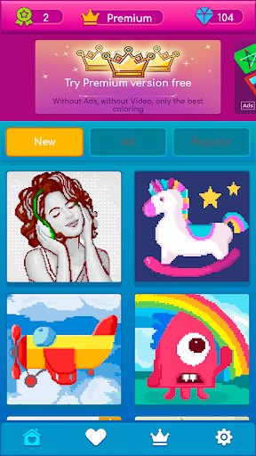 Pixel Art Book - pixel coloring, сolor by number - Image screenshot of android app