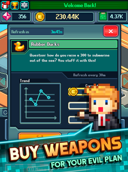 Tap Tap Evil: Idle Cash 8 bit - Image screenshot of android app