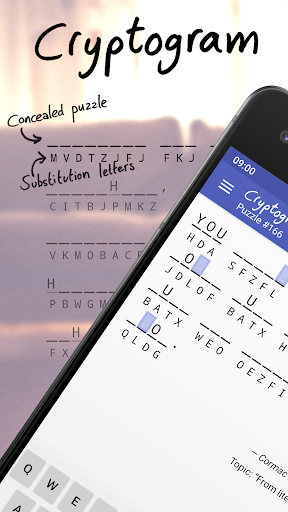 Cryptogram - puzzle quotes - Gameplay image of android game