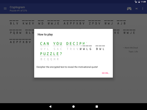 Cryptogram - puzzle quotes - عکس بازی موبایلی اندروید