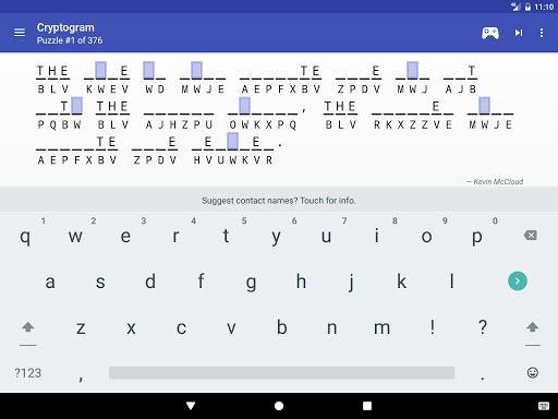 Cryptogram - puzzle quotes - عکس بازی موبایلی اندروید