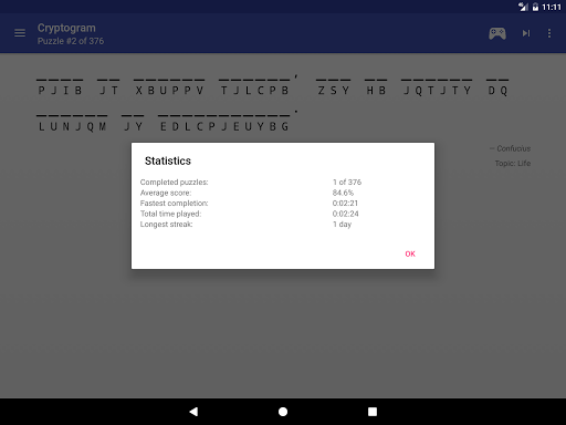 Cryptogram - puzzle quotes - عکس بازی موبایلی اندروید
