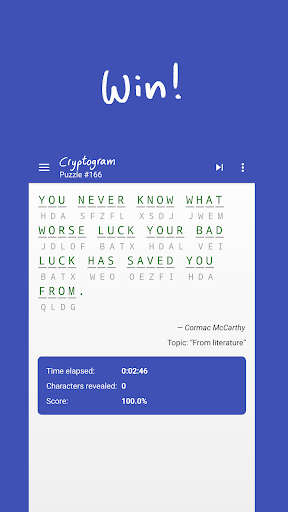 Cryptogram - puzzle quotes - عکس بازی موبایلی اندروید