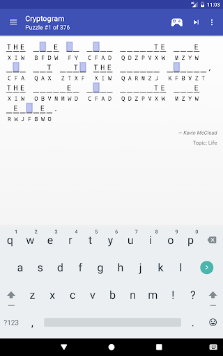 Cryptogram - puzzle quotes - عکس بازی موبایلی اندروید