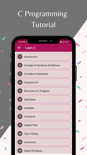Learn C - Image screenshot of android app