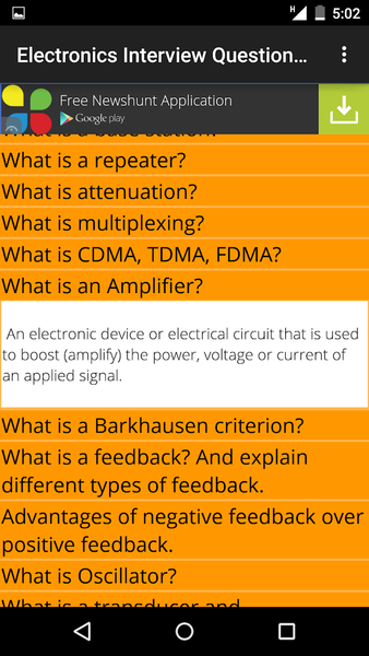 Electronics Interview Question - عکس برنامه موبایلی اندروید