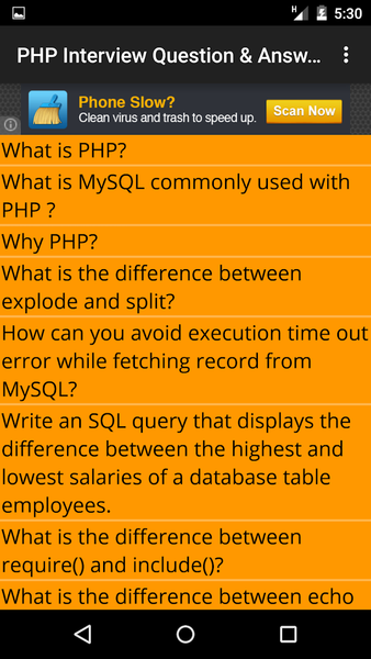 PHP Interview Question Answers - عکس برنامه موبایلی اندروید