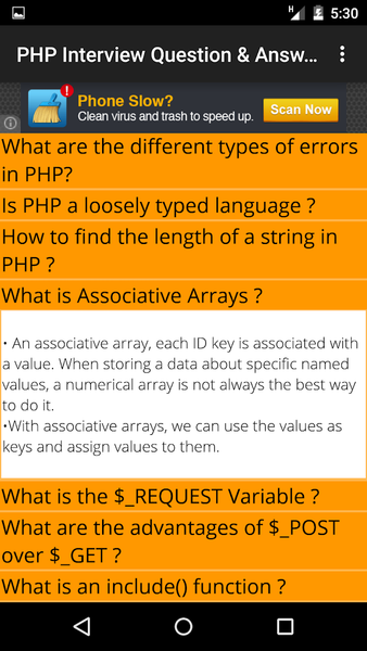 PHP Interview Question Answers - عکس برنامه موبایلی اندروید