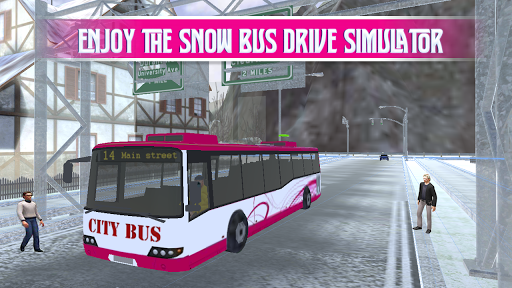 Pink Lady Snow Bus City Driver - Gameplay image of android game