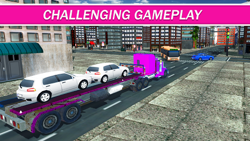 Pink Trailer Truck Car Carrier - عکس برنامه موبایلی اندروید