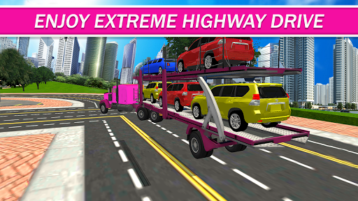 Pink Trailer Truck Car Carrier - عکس برنامه موبایلی اندروید