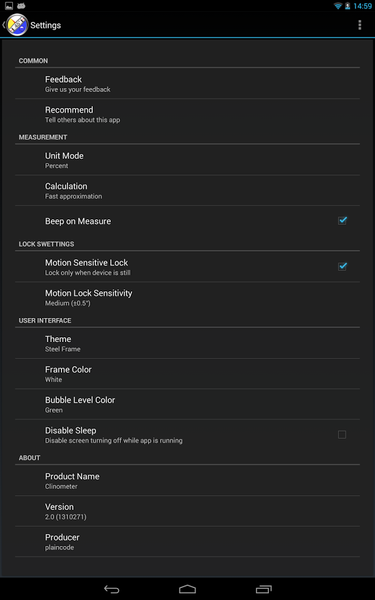 Clinometer  +  bubble level - عکس برنامه موبایلی اندروید