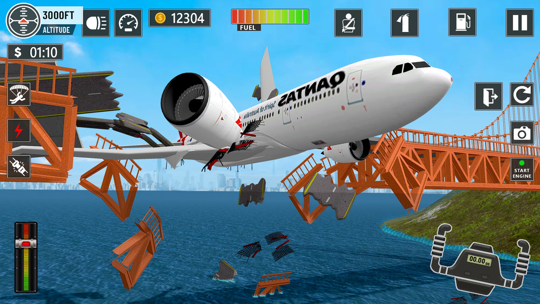 Plane Flight - Crash Simulator - Gameplay image of android game