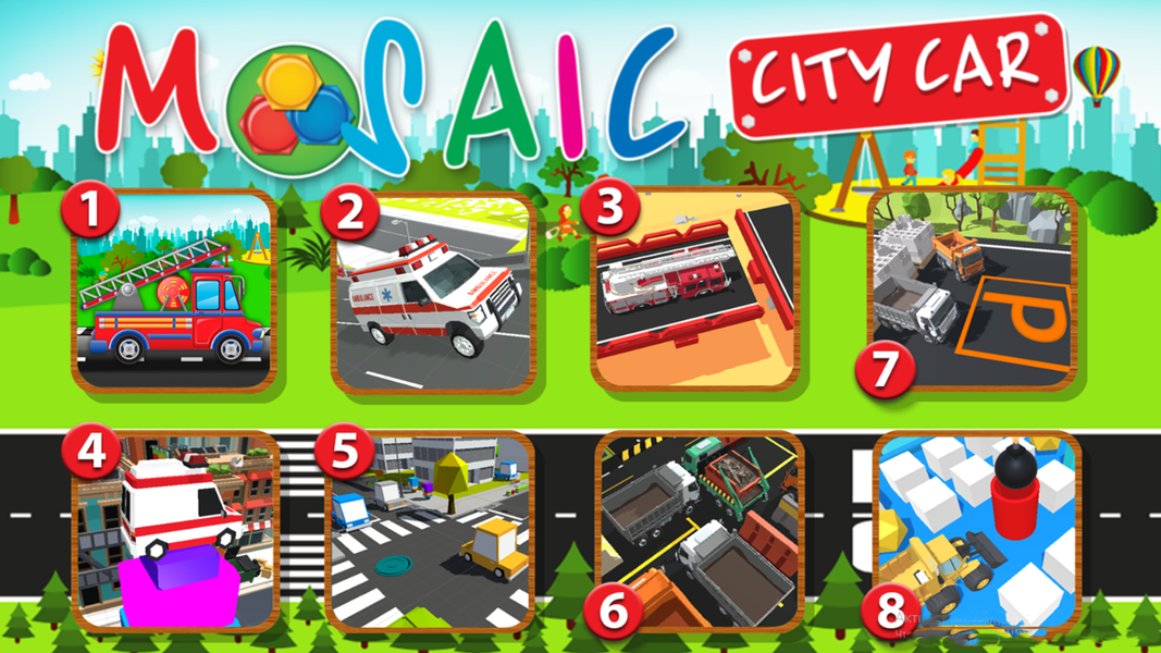 Animated Puzzles cars city - Gameplay image of android game