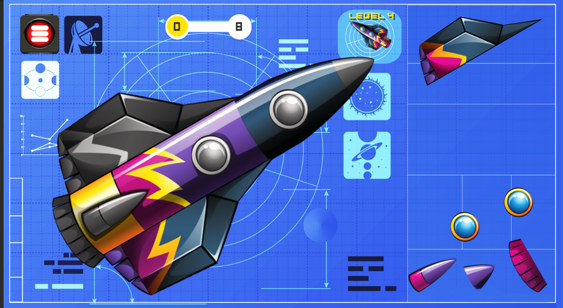 Puzzle game a rocket - Gameplay image of android game