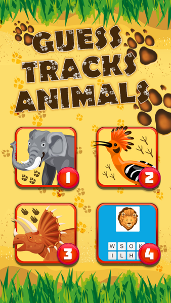 Guess animal tracks - عکس بازی موبایلی اندروید