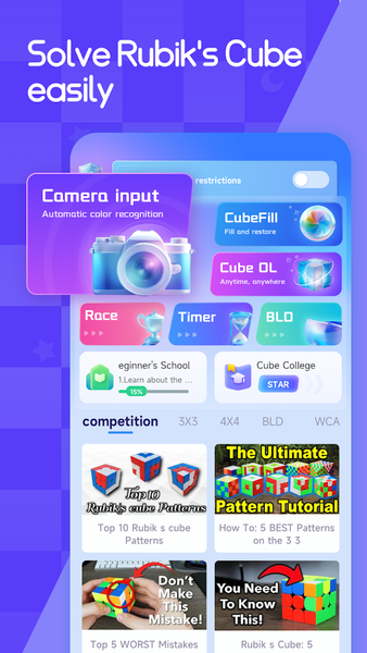 RGB Rubik's Cube Solver &Timer - Gameplay image of android game