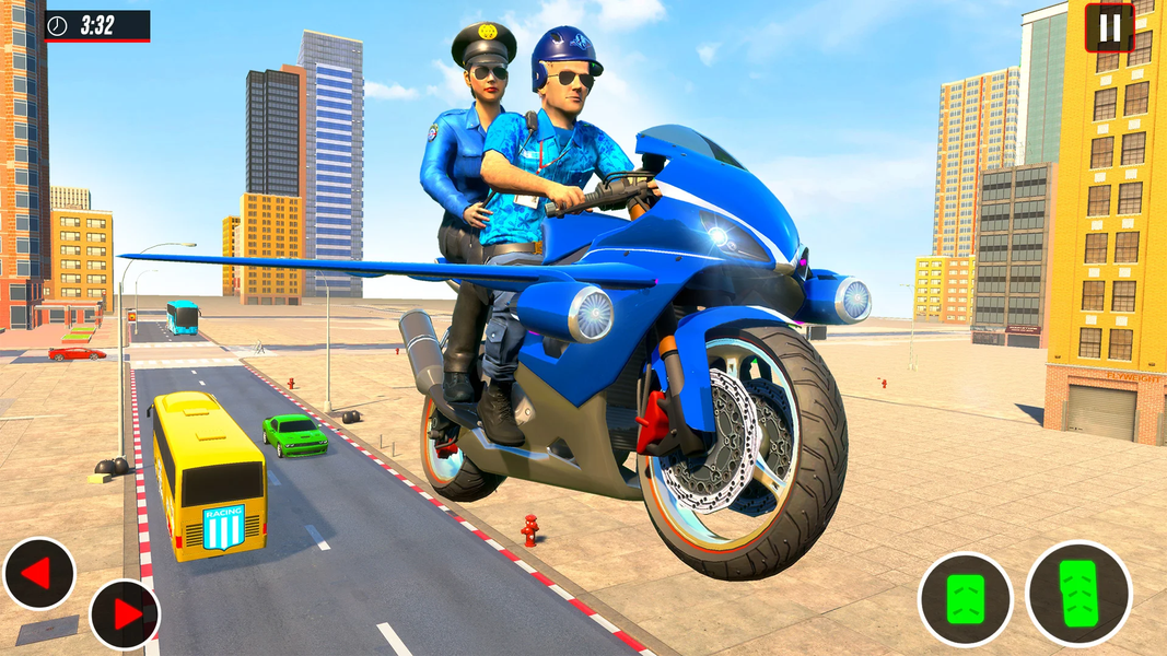 Flying Police Bike Games - Gameplay image of android game