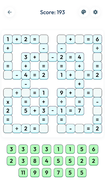 Crossmath - Number Games - Gameplay image of android game