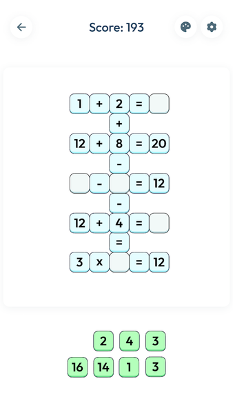 Crossmath - Number Games - Gameplay image of android game