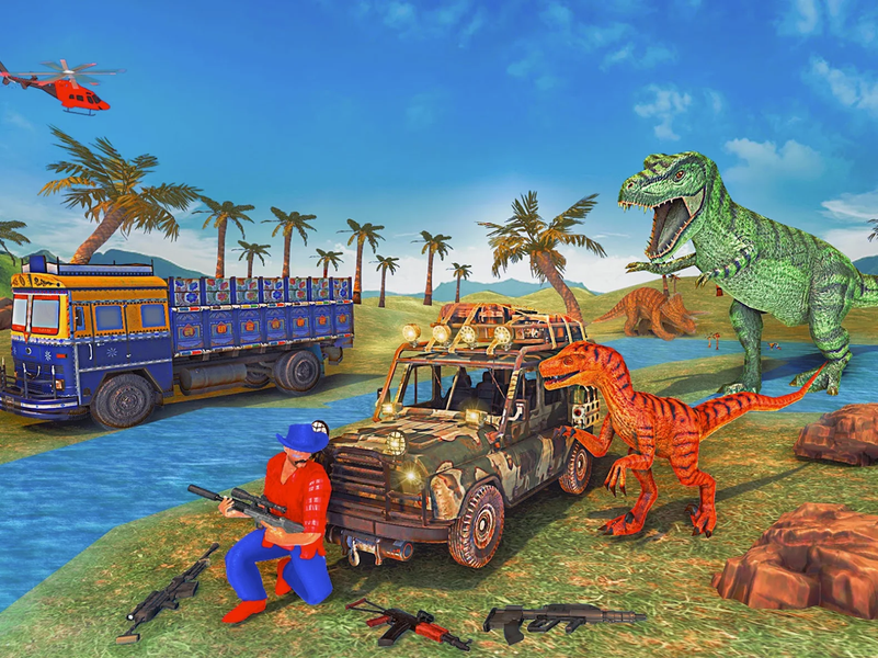 Dinosaur Shooter - Desert Dino - Gameplay image of android game