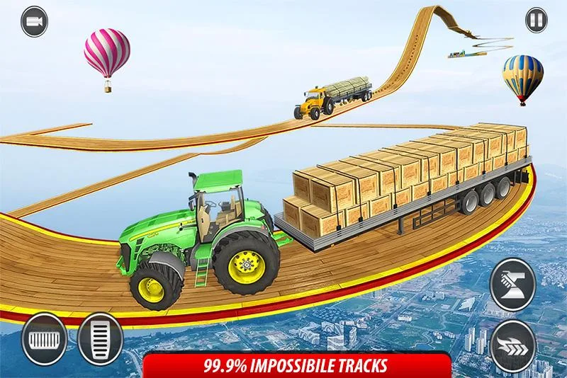 Mega Ramp Tractor Stunt Racing - Gameplay image of android game